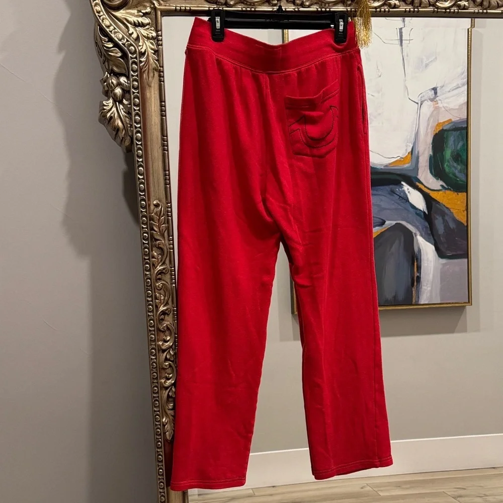 True Religion Men's Vibrant Red Joggers